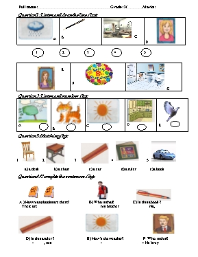 Đề cương ôn tập môn Tiếng Anh Khối 3
